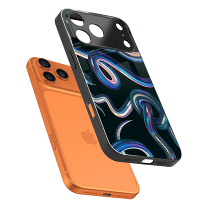 Snakes sleek iphone 17 pro max cover with tempered glass back and TPU edges