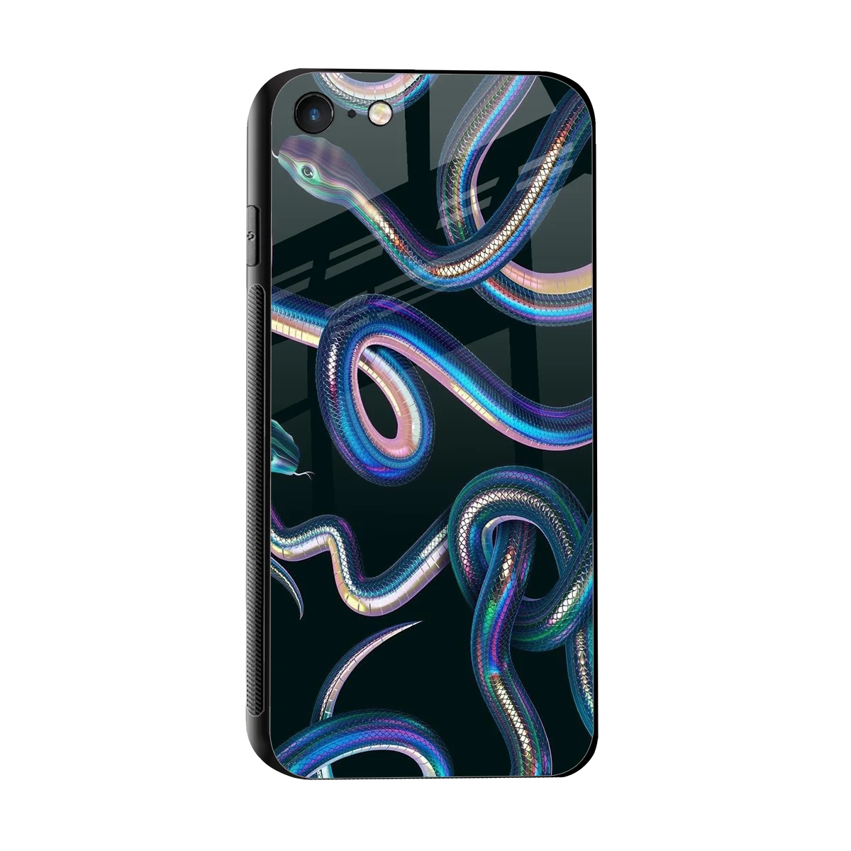 Snakes sleek iphone 7 cover with tempered glass back and TPU edges