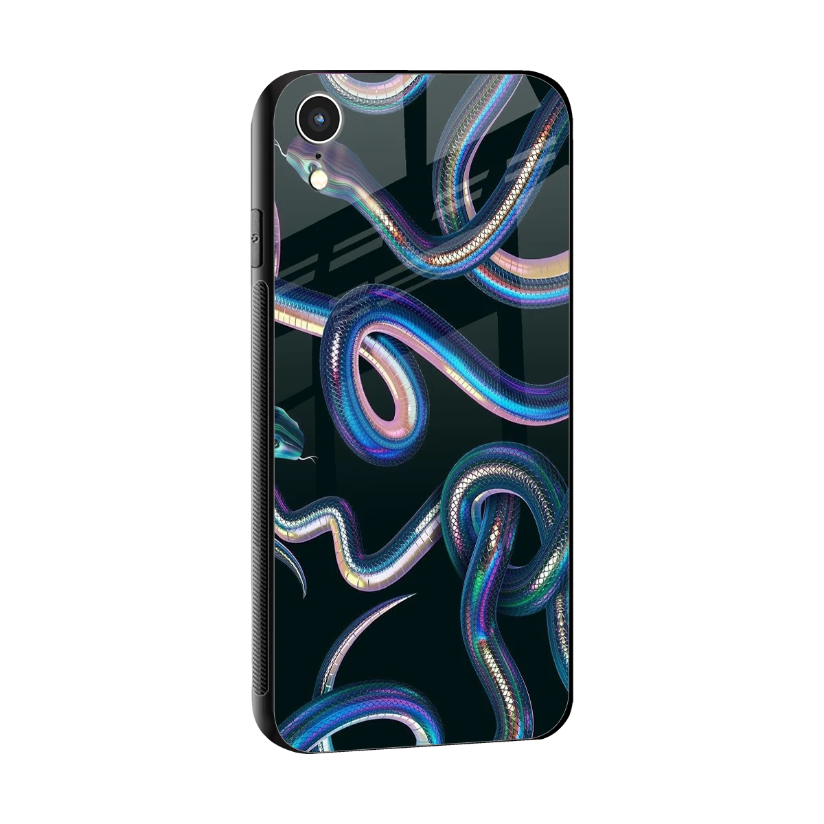 Snakes sleek iphone xr cover with tempered glass back and TPU edges