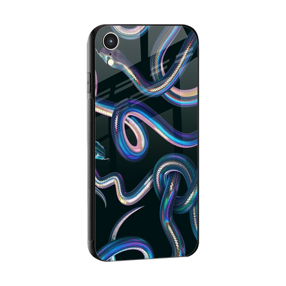 Snakes sleek iphone xr cover with tempered glass back and TPU edges