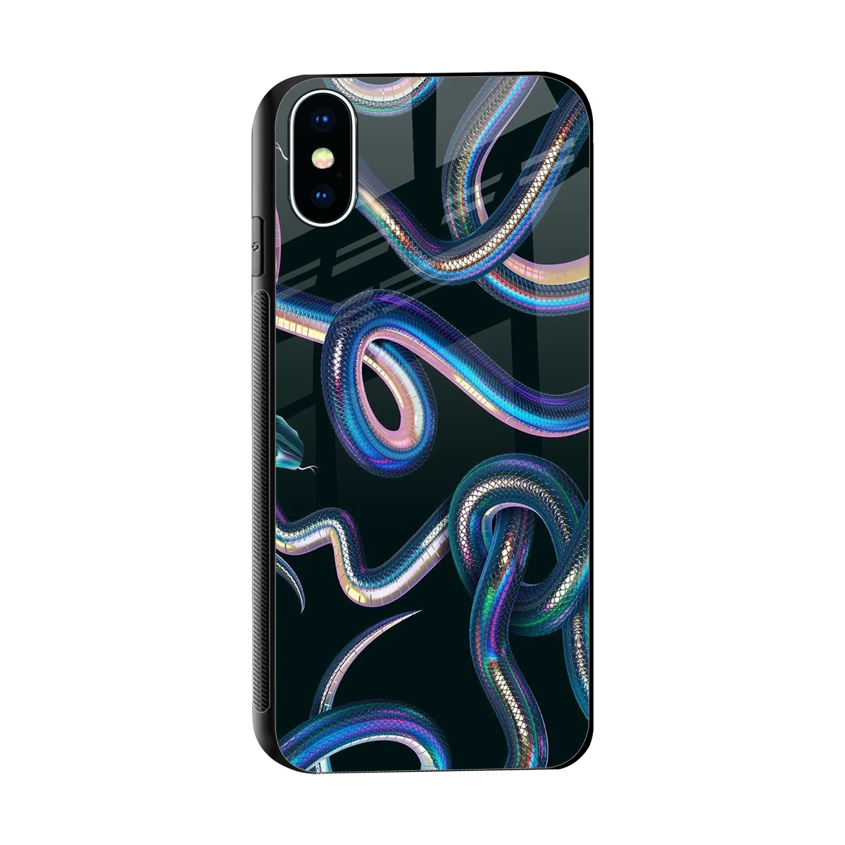 Snakes sleek iphone xs cover with tempered glass back and TPU edges