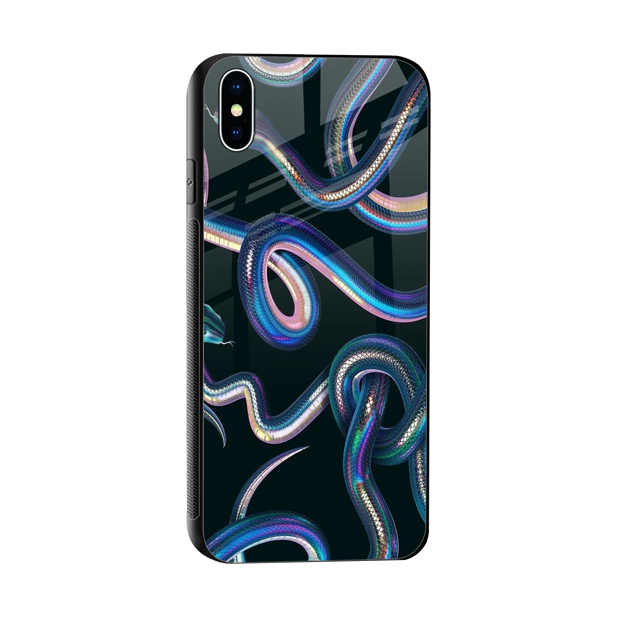 Snakes sleek iphone xs max cover with tempered glass back and TPU edges