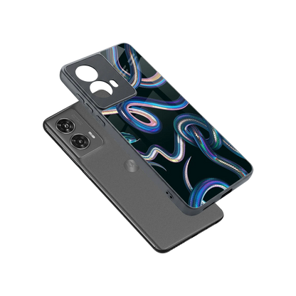 Snakes sleek motorola edge 50 fusion cover with tempered glass back and TPU edges
