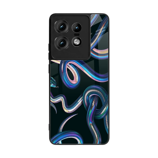 Snakes back phone cover | glass case for motorola edge 50 pro