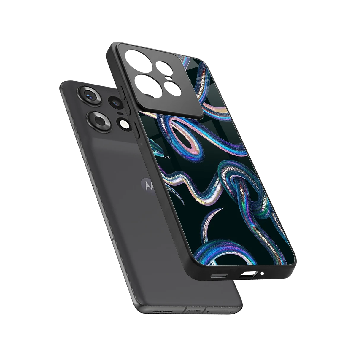 Snakes sleek motorola edge 50 pro cover with tempered glass back and TPU edges