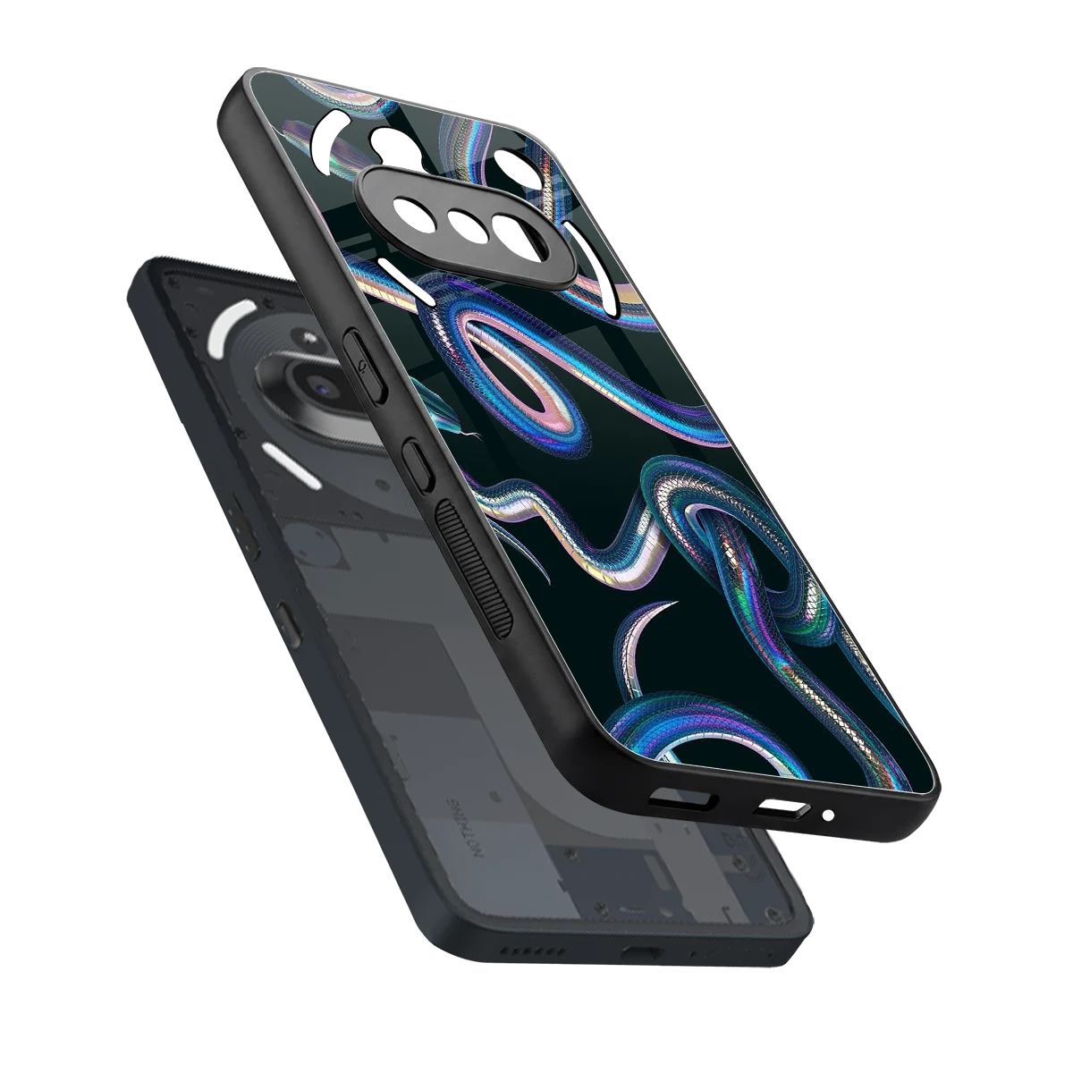 Snakes sleek nothing phone 3a cover with tempered glass back and TPU edges