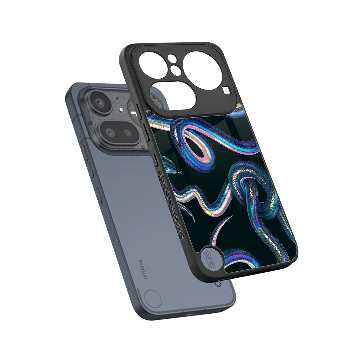 Snakes sleek nothing phone 4a pro cover with tempered glass back and TPU edges