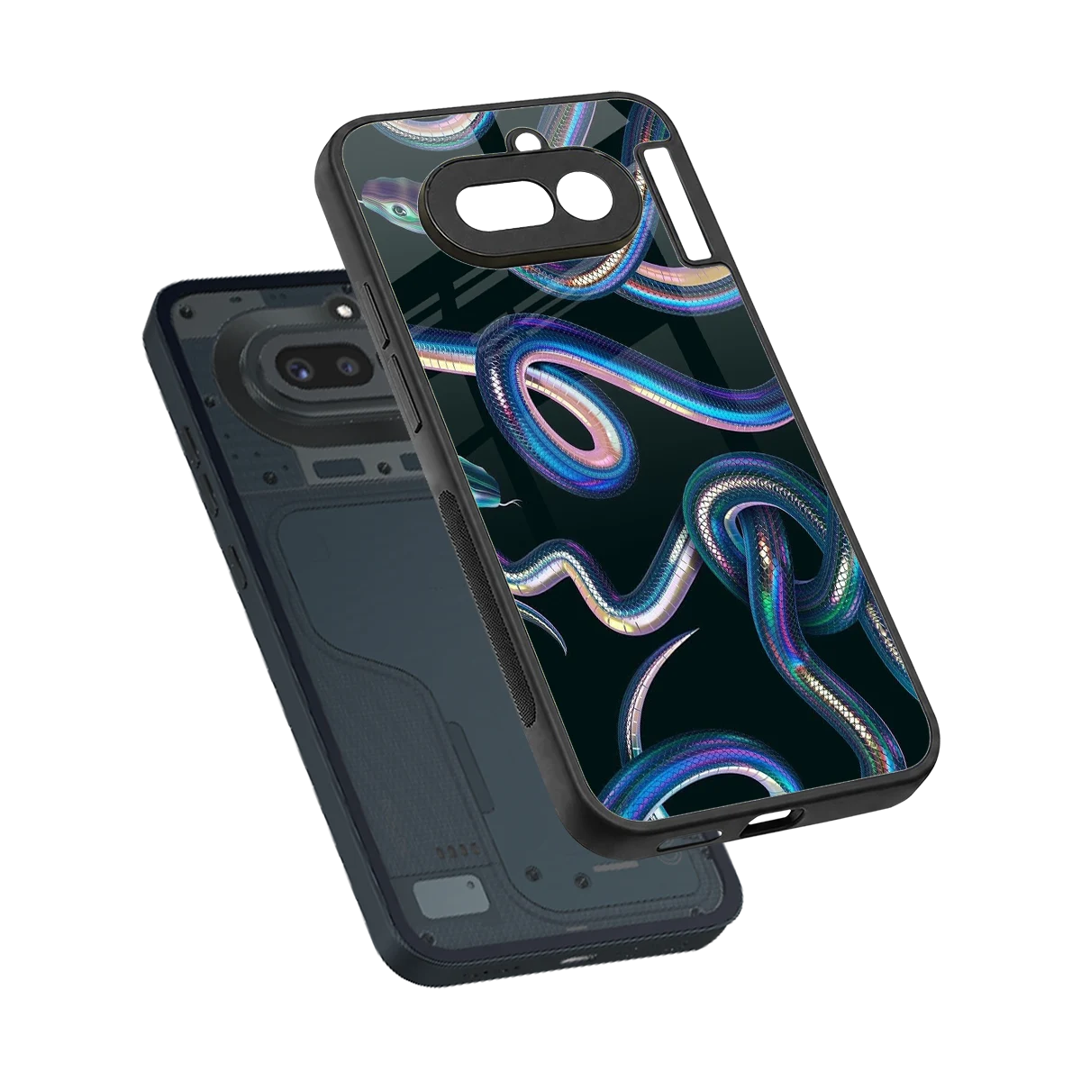 Snakes sleek nothing phone 4a cover with tempered glass back and TPU edges