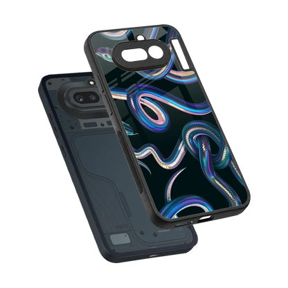 Snakes sleek nothing phone 4a cover with tempered glass back and TPU edges