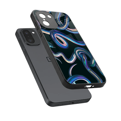 Snakes sleek oneplus 15r cover with tempered glass back and TPU edges