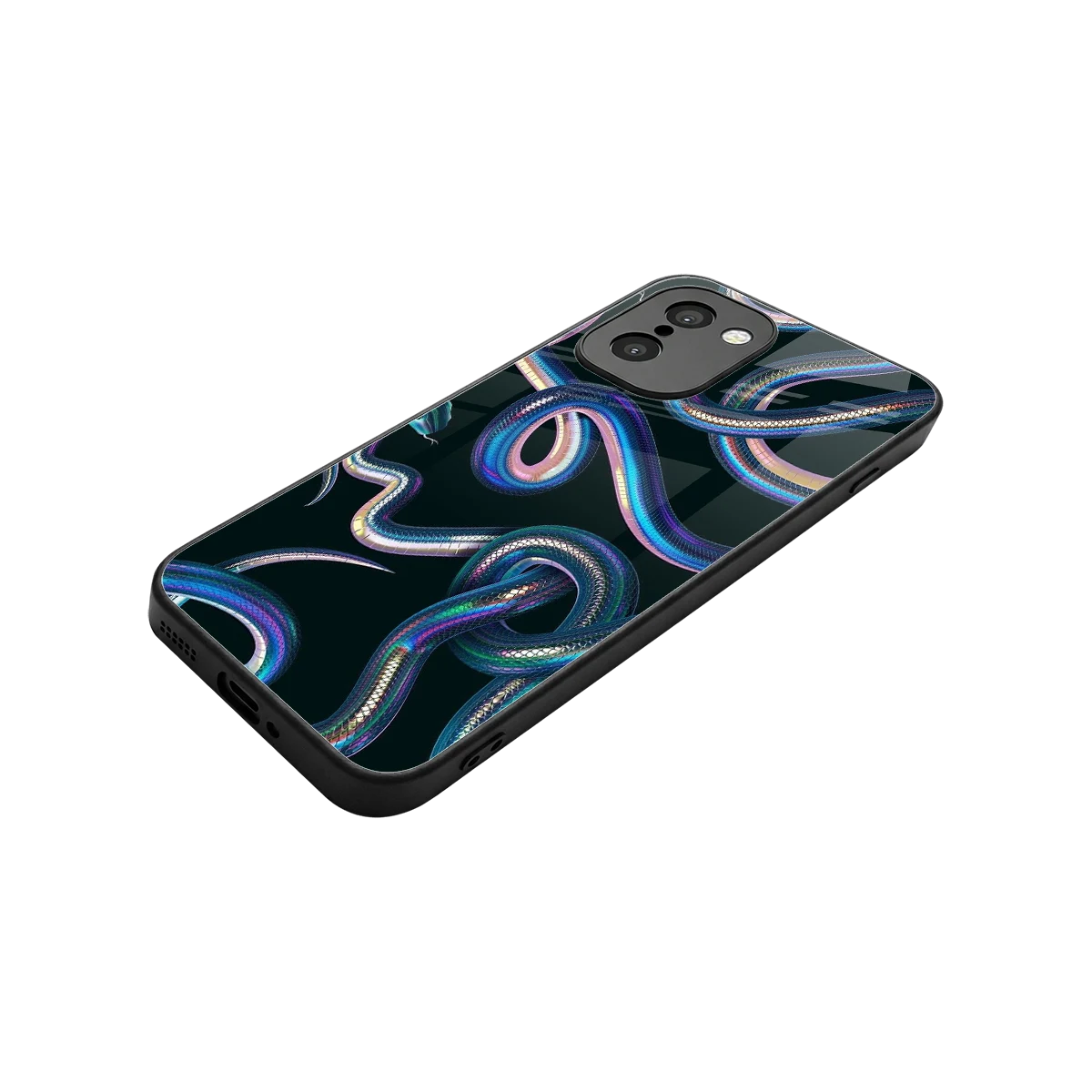 Snakes stylish phone case for oneplus 15r | glossy glass and slim fit