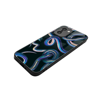 Snakes stylish phone case for oneplus 15r | glossy glass and slim fit