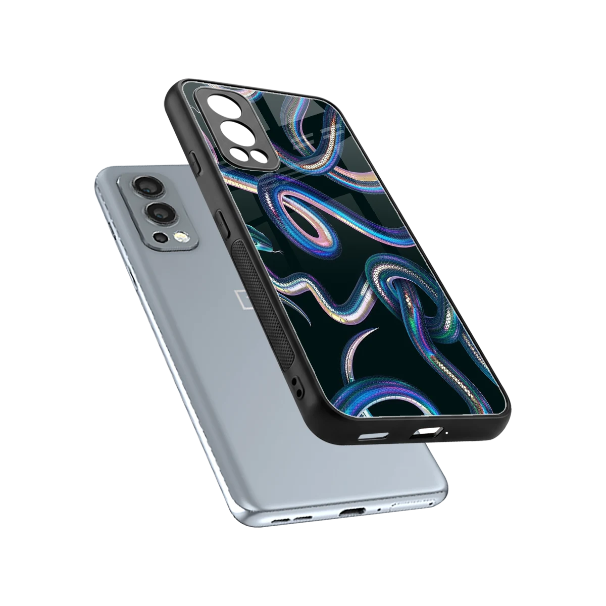 Snakes sleek oneplus nord 2 cover with tempered glass back and TPU edges