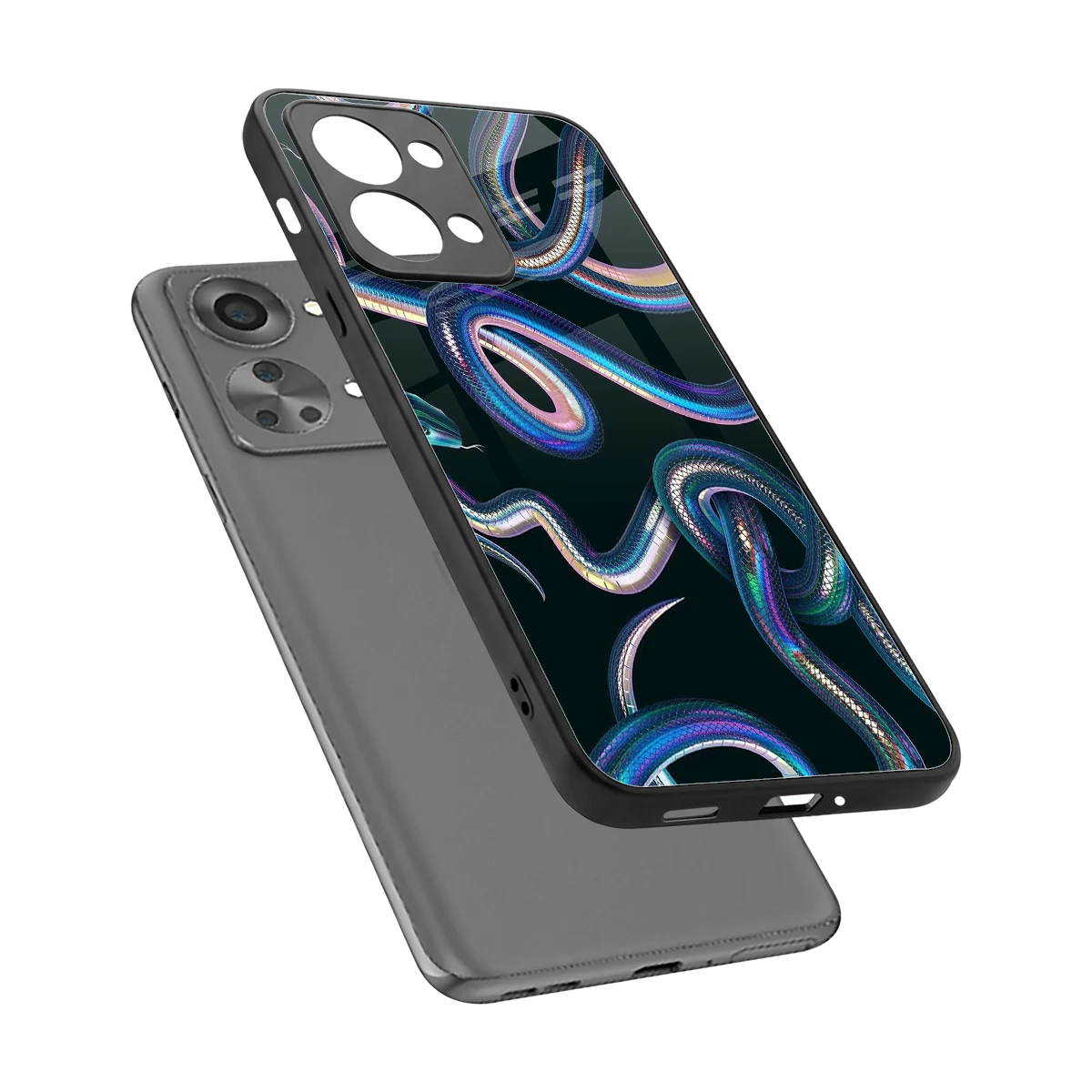 Snakes sleek oneplus nord 2t cover with tempered glass back and TPU edges