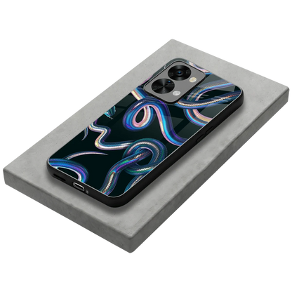 Snakes stylish phone case for oneplus nord 2t | glossy glass and slim fit