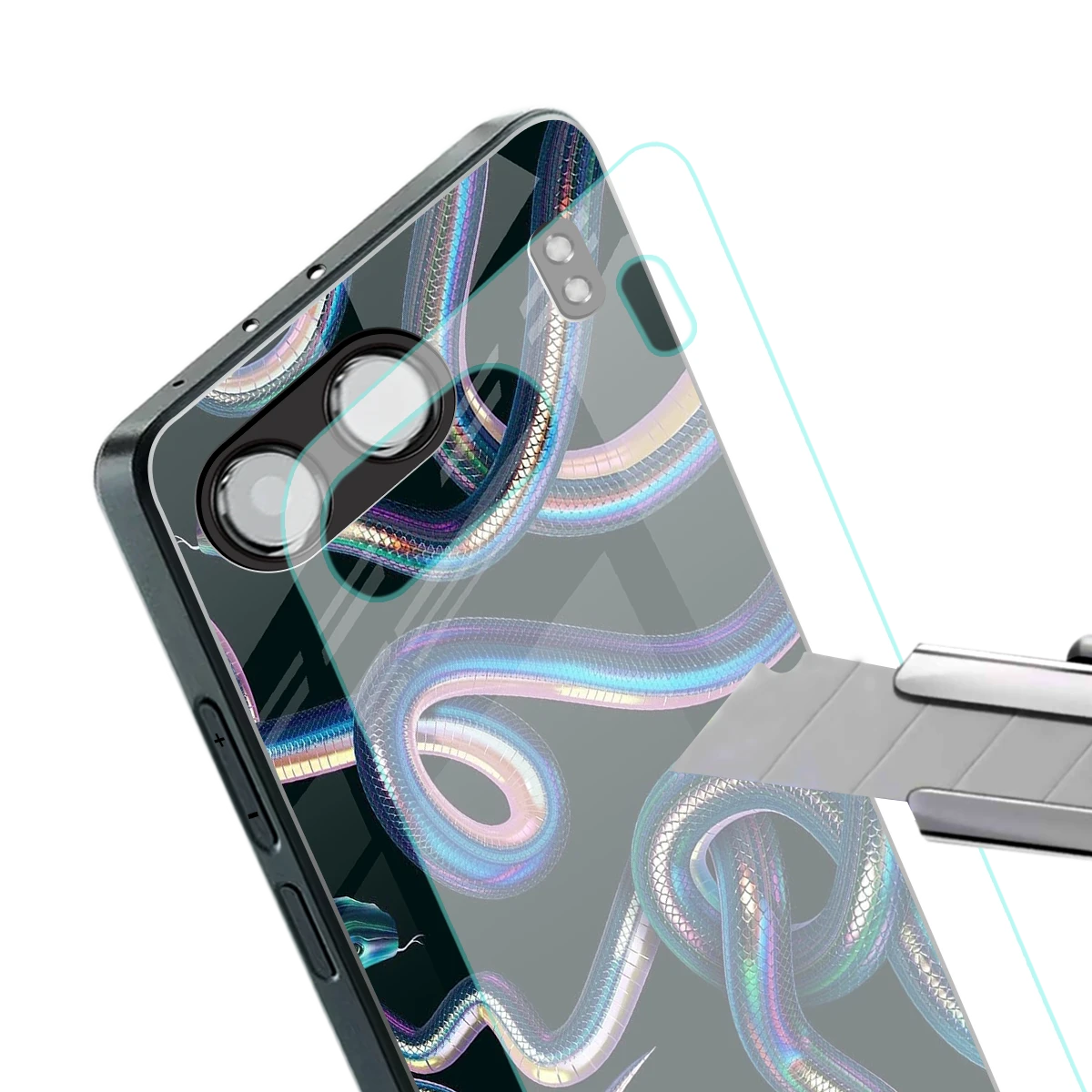 Snakes stylish phone case for oneplus nord 4 | glossy glass and slim fit