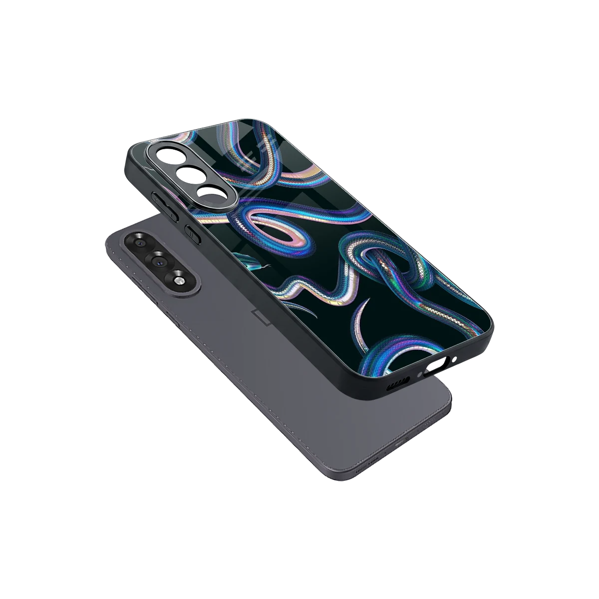 Snakes sleek oneplus nord 5 cover with tempered glass back and TPU edges