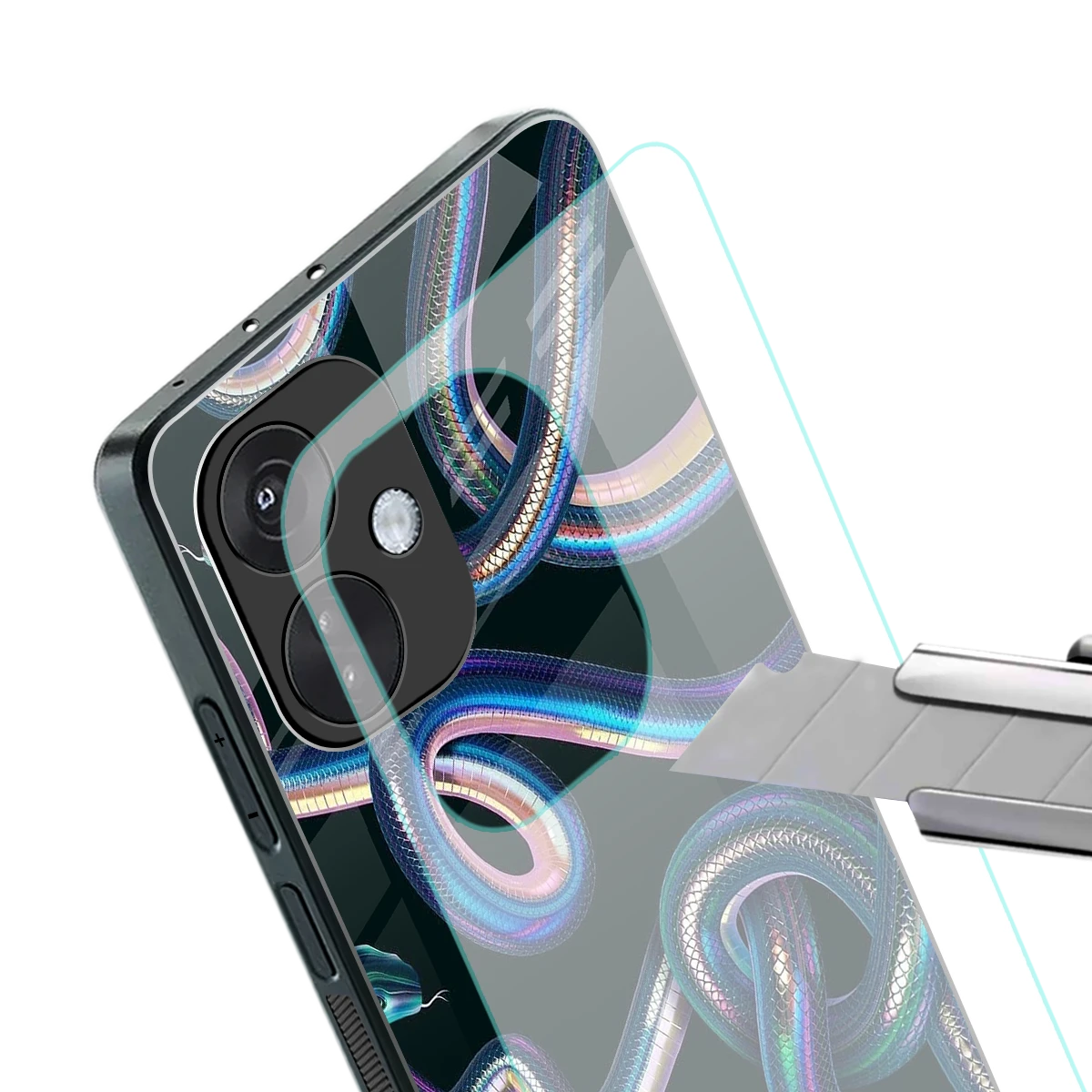 Snakes stylish phone case for oneplus nord ce 3 | glossy glass and slim fit