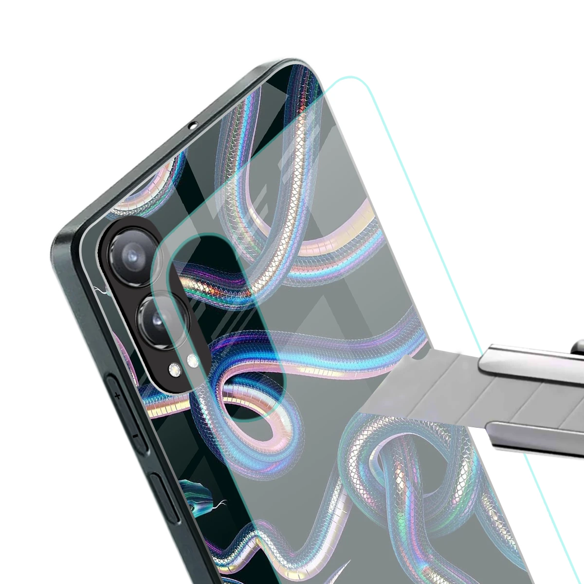 Snakes stylish phone case for oneplus nord ce 4 lite | glossy glass and slim fit