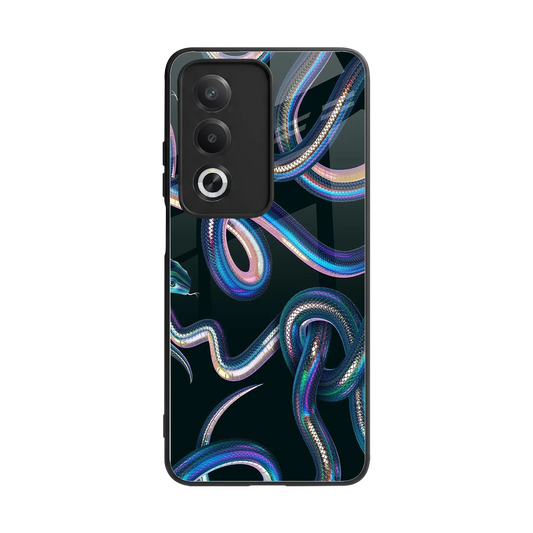Snakes back phone cover | glass case for oppo a3 pro