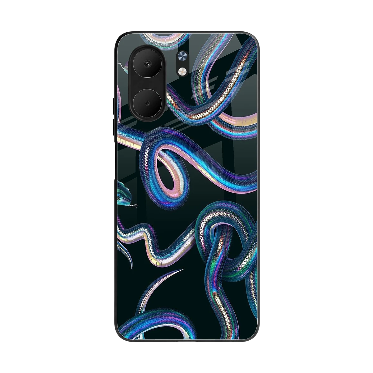 Snakes back phone cover | glass case for oppo a5x 5g