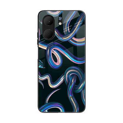 Snakes back phone cover | glass case for oppo a5x 5g