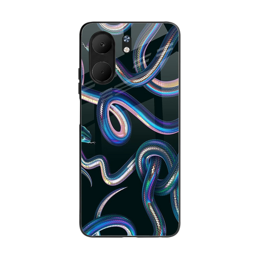 Snakes back phone cover | glass case for oppo a5x 5g