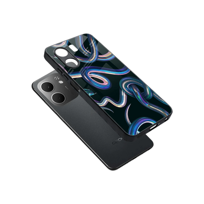 Snakes sleek oppo a5x 5g cover with tempered glass back and TPU edges