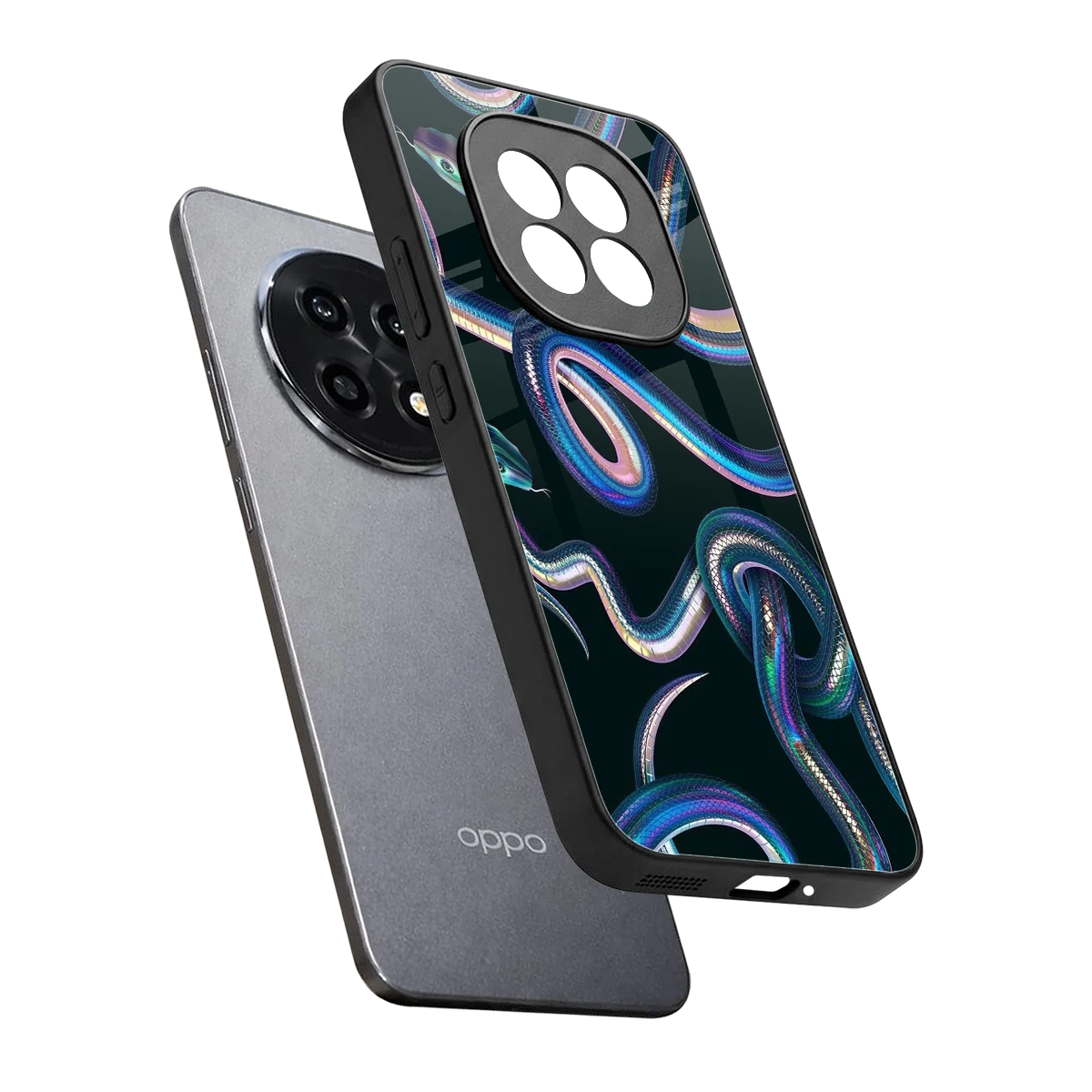Snakes sleek oppo f29 pro 5g cover with tempered glass back and TPU edges