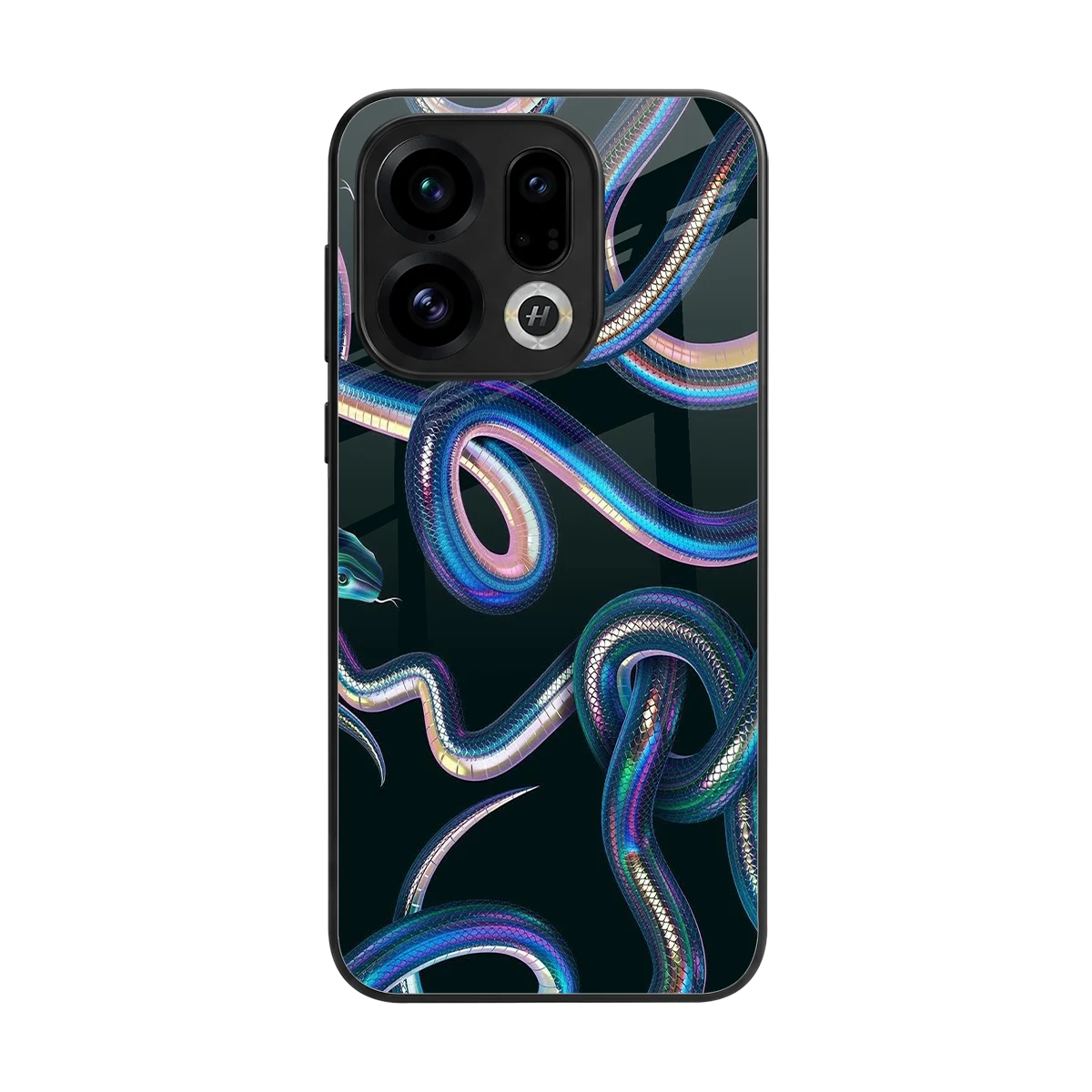 Snakes back phone cover | glass case for oppo find x9