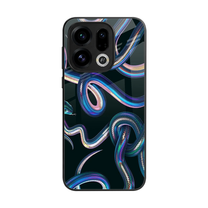 Snakes back phone cover | glass case for oppo find x9
