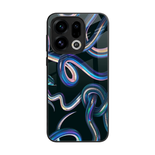 Snakes back phone cover | glass case for oppo find x9
