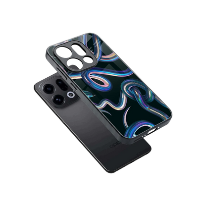 Snakes sleek oppo find x9 cover with tempered glass back and TPU edges