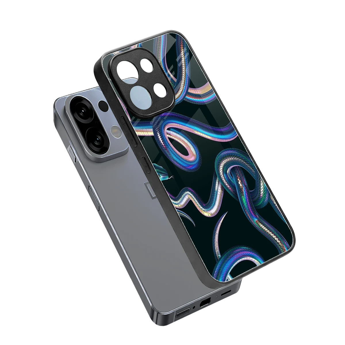 Snakes sleek oppo k13 5g cover with tempered glass back and TPU edges