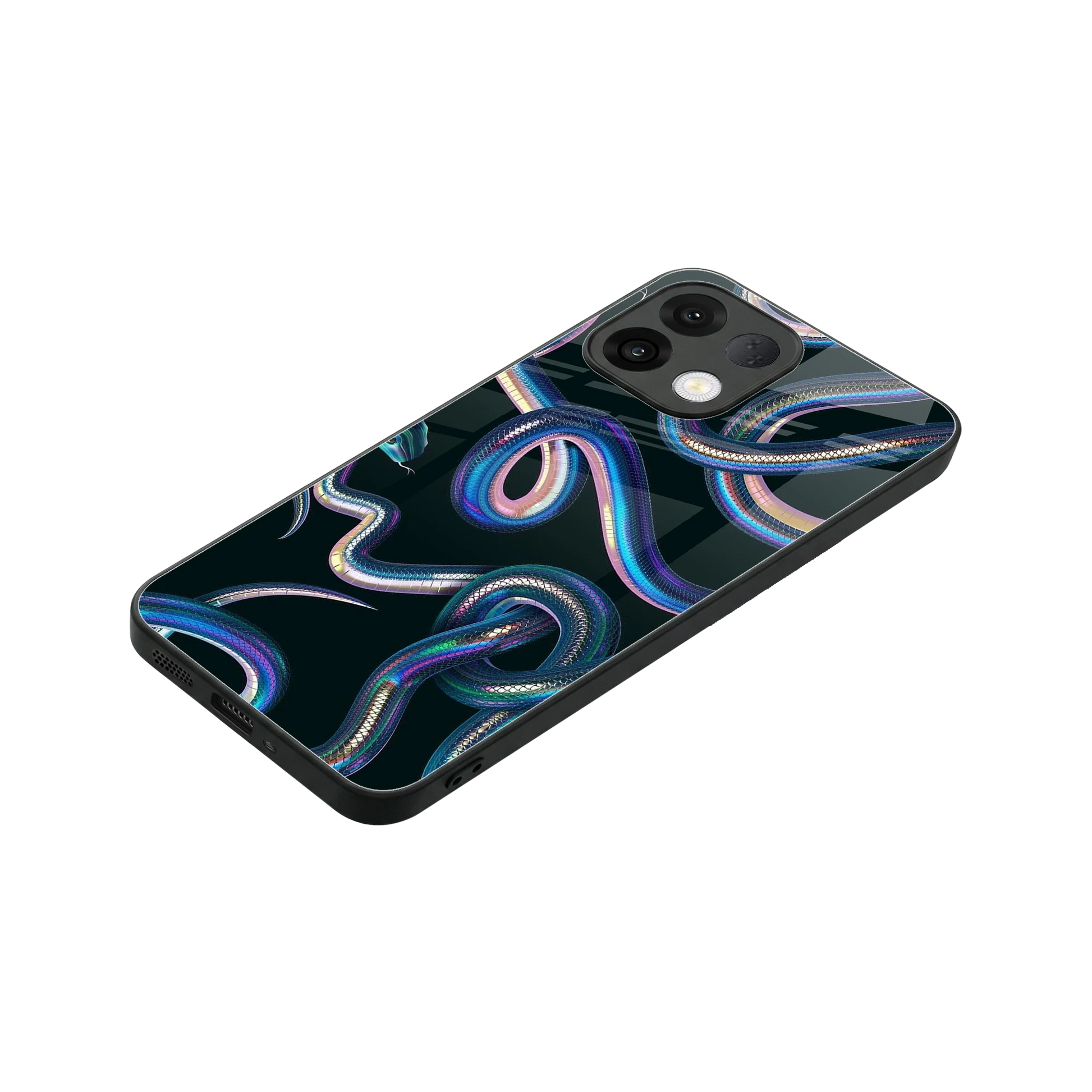 Snakes stylish phone case for oppo k13 5g | glossy glass and slim fit