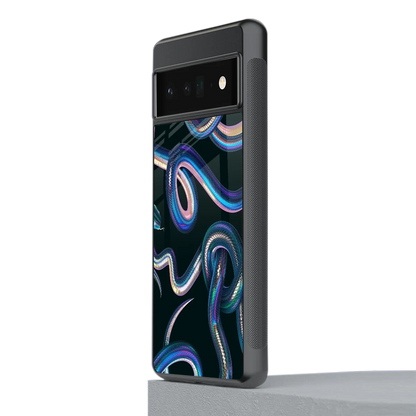 Snakes stylish phone case for google pixel 6 pro | glossy glass and slim fit