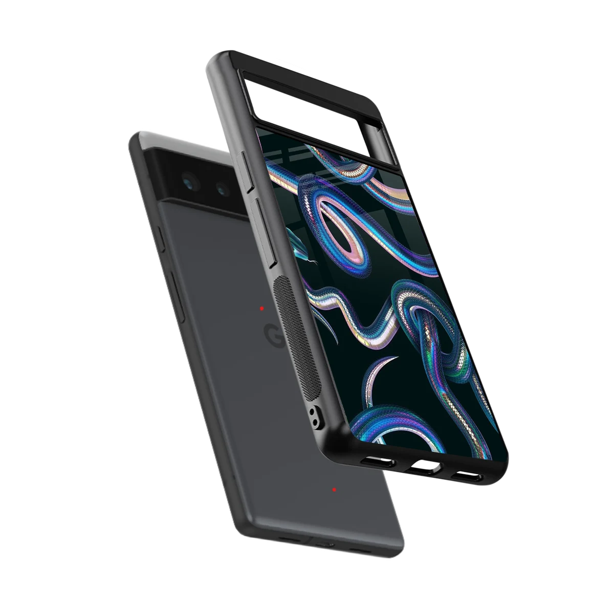 Snakes sleek google pixel 6 cover with tempered glass back and TPU edges