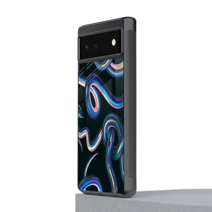 Snakes stylish phone case for google pixel 6a | glossy glass and slim fit