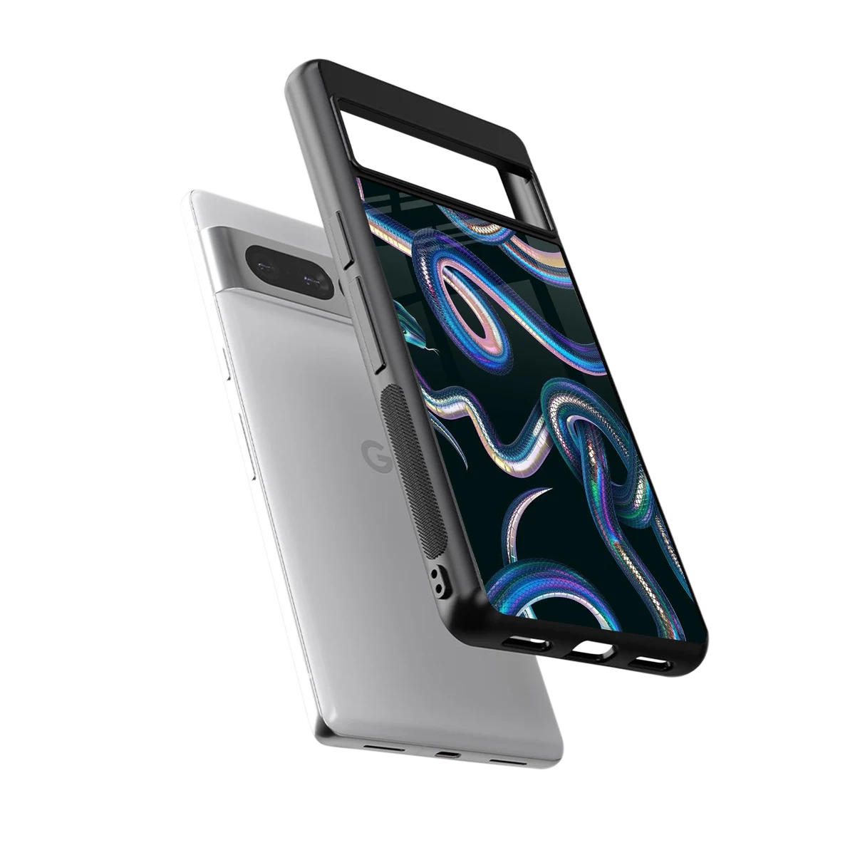 Snakes sleek google pixel 7 pro cover with tempered glass back and TPU edges