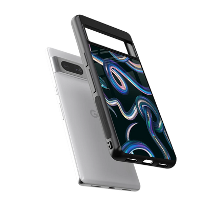 Snakes sleek google pixel 7a cover with tempered glass back and TPU edges