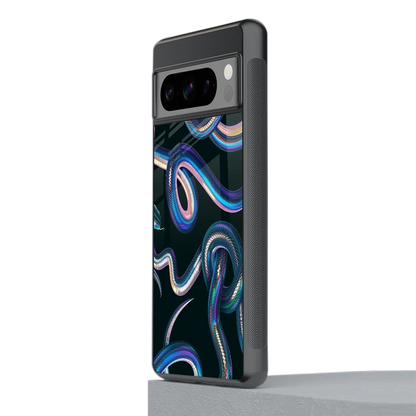 Snakes stylish phone case for google pixel 8 pro | glossy glass and slim fit