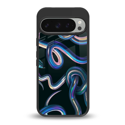 Snakes back phone cover | glass case for google pixel 9 pro xl