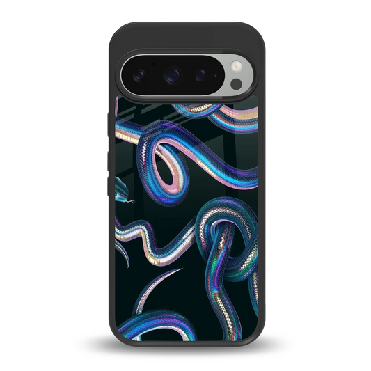 Snakes back phone cover | glass case for google pixel 9 pro xl