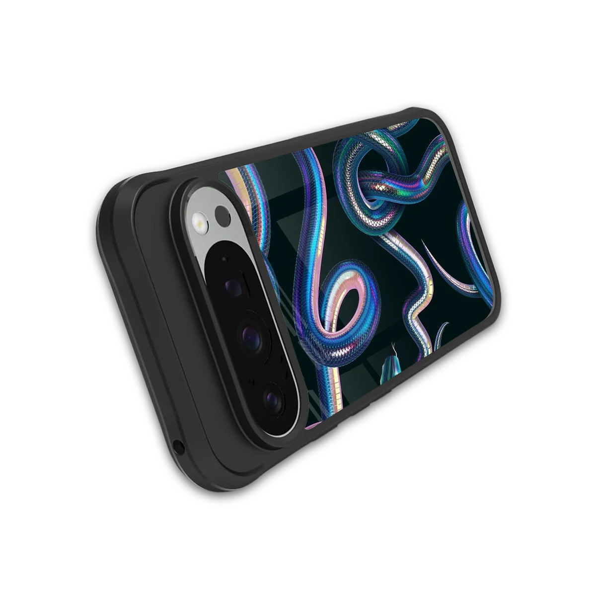 Snakes stylish phone case for google pixel 9 pro xl | glossy glass and slim fit