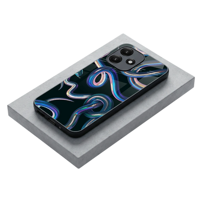 Snakes stylish phone case for redmi 12 5g | glossy glass and slim fit