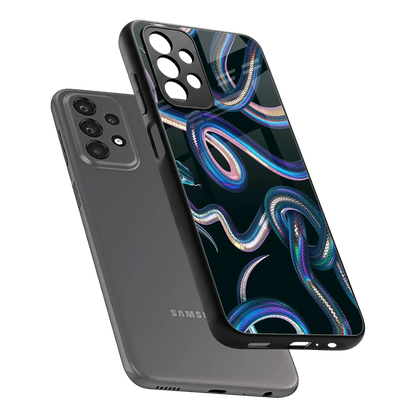 Snakes sleek samsung galaxy a23 cover with tempered glass back and TPU edges