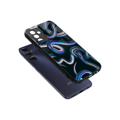 Snakes sleek samsung galaxy m14 5g cover with tempered glass back and TPU edges