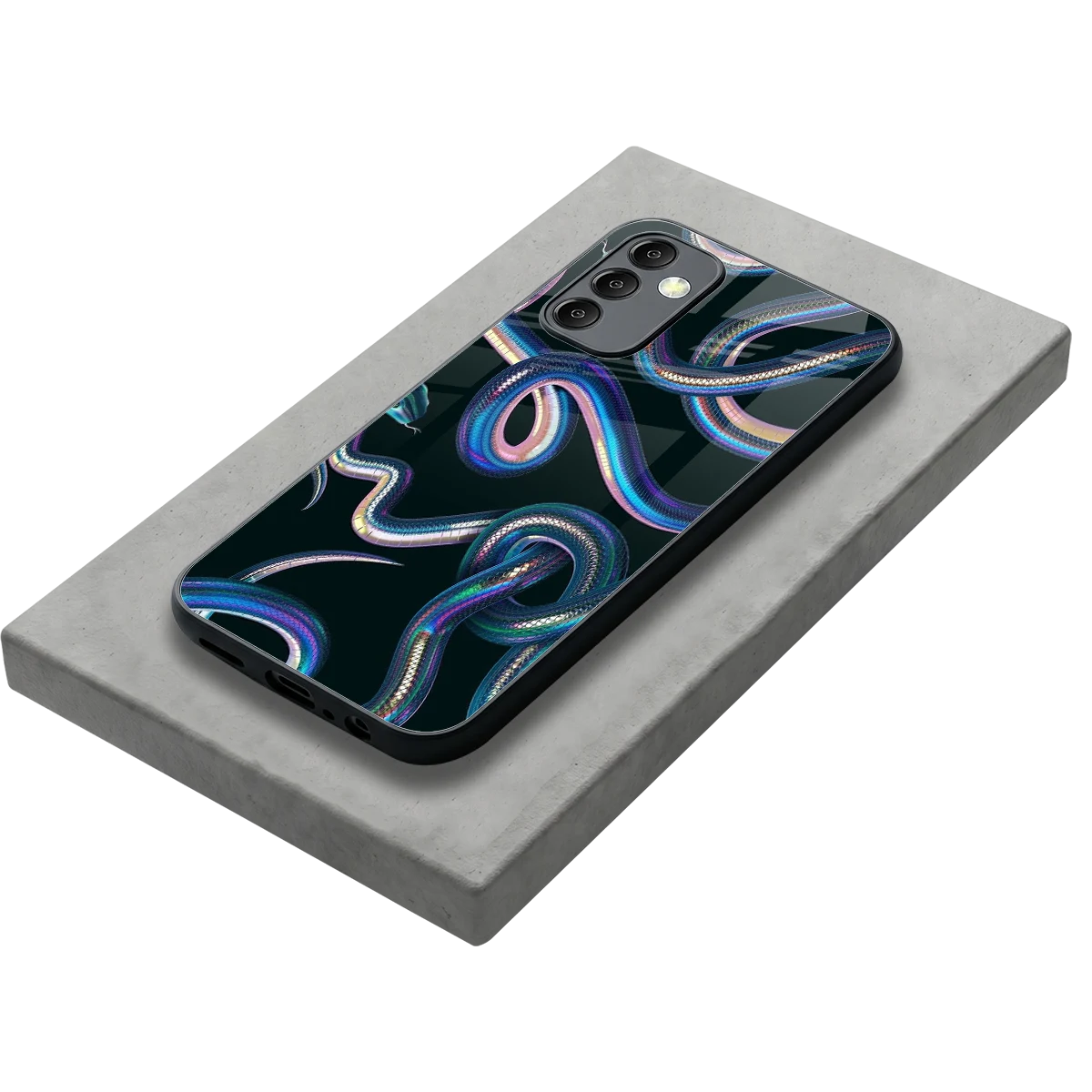 Snakes stylish phone case for samsung galaxy m14 5g | glossy glass and slim fit