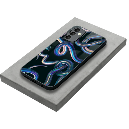 Snakes stylish phone case for samsung galaxy m14 5g | glossy glass and slim fit
