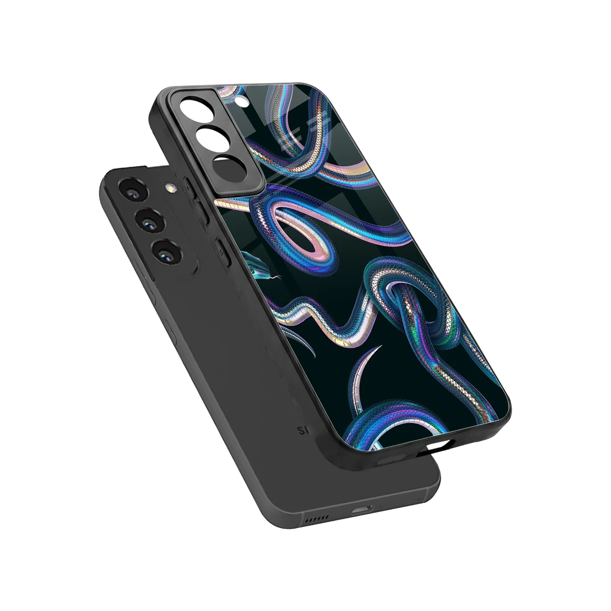 Snakes sleek samsung galaxy s22 cover with tempered glass back and TPU edges